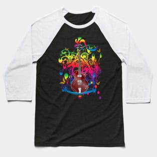 Bass Guitar Color splash Baseball T-Shirt